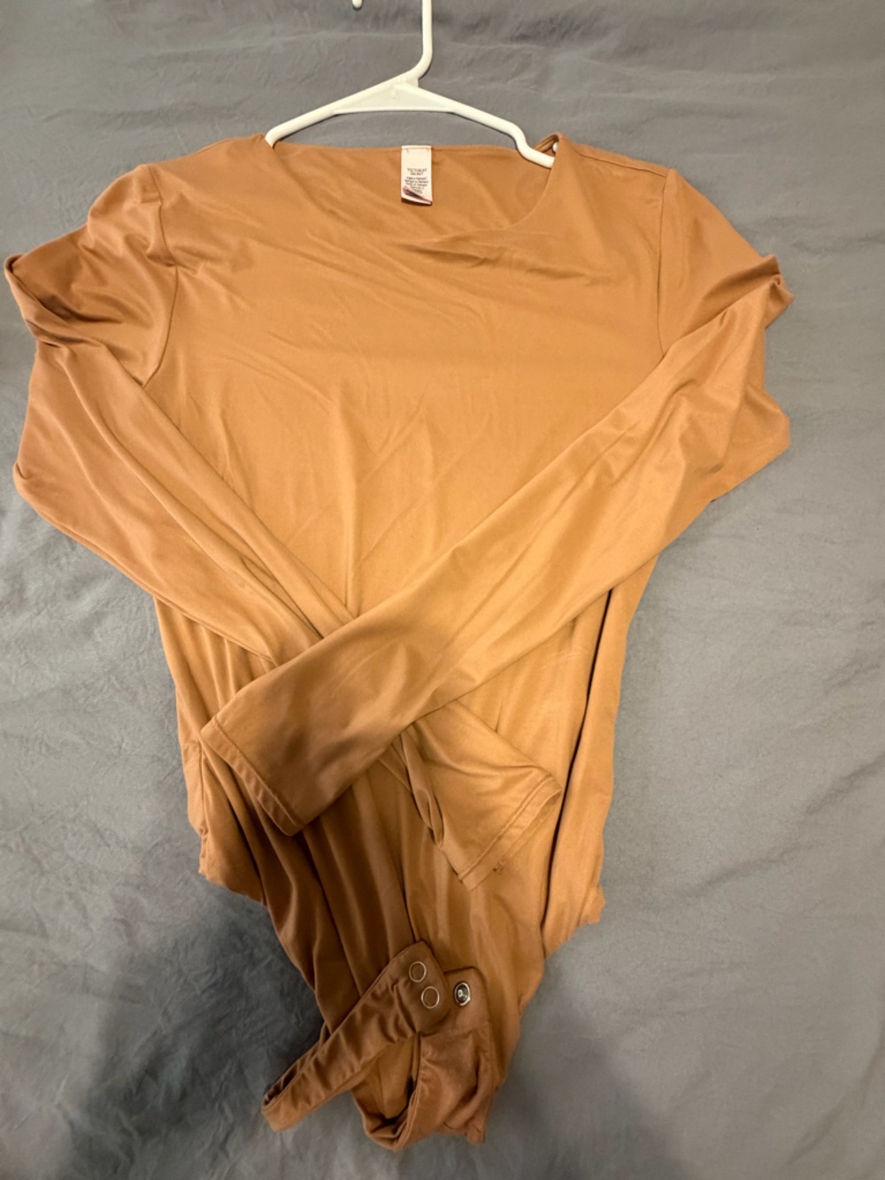 Victoria's Secret Long Sleeve Bodysuit in Camel Tan - M